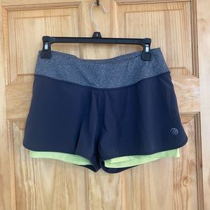 Womens Small Grey and Green Athletic Shorts